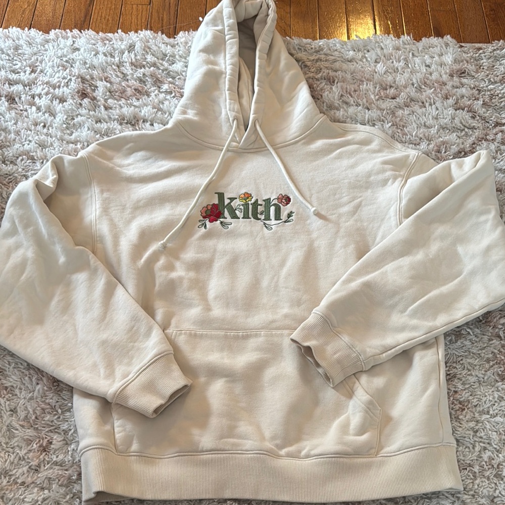 Kith Floral Logo Cream Hoodie
